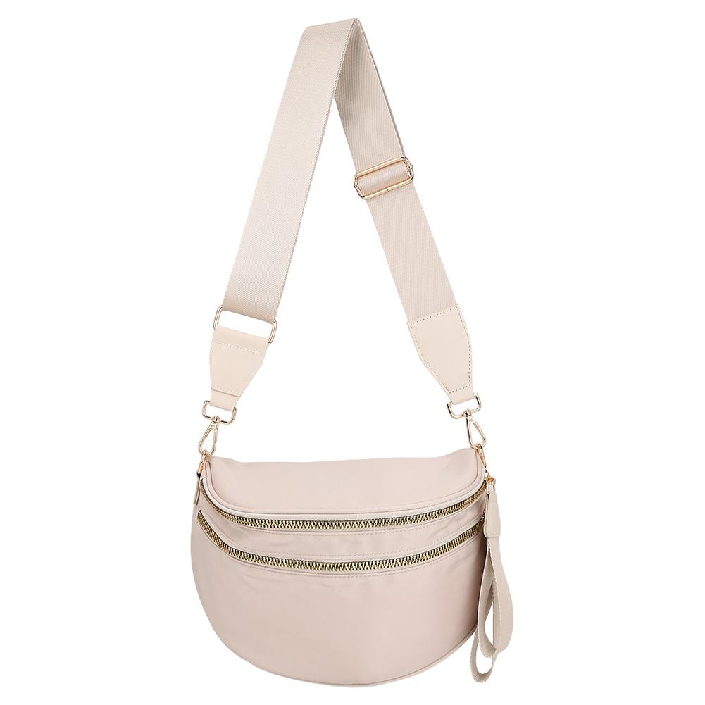 Women Nylon Crossbody Bags with Adjustable and Removable Solid Color Strap Fanny Packs Vintage Shoulder Bag Fashion Dumpling Bag