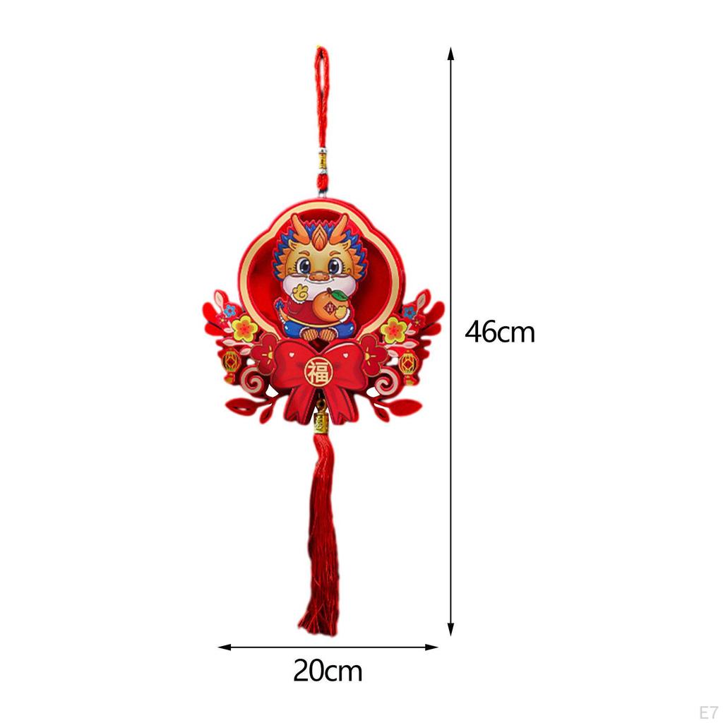 Drachen Türschild für das Chinesische Jahr mit Quastenanhängern und Fu-Zeichen
