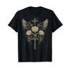 Skull Cross Y2K Grunge Aesthetic Old Goth Gothic T Shirt Black Vintage Washed Homme Graphic Slightly Comfortable Soft Stretched