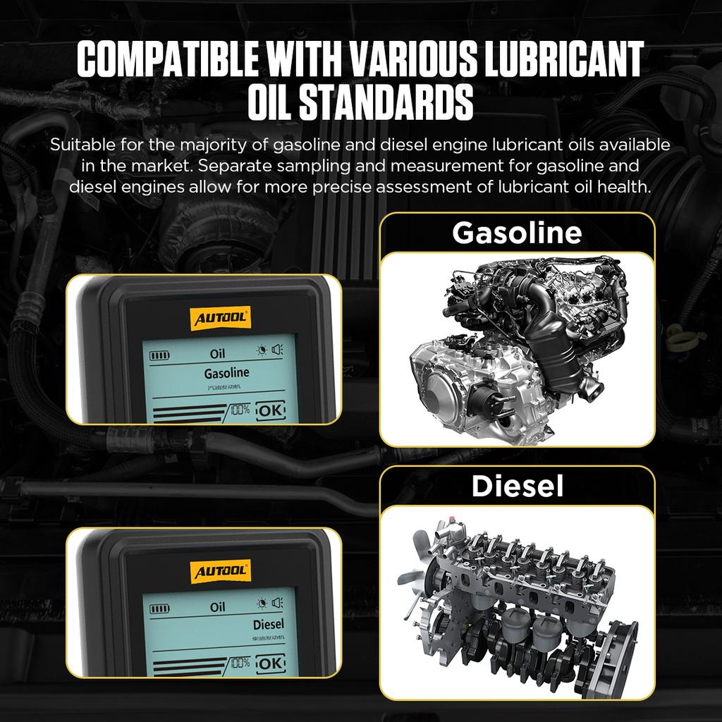 AUTOOL AS503 Handheld Car Engine Oil Tester Digital Display Water Content Indicator For Check Auto Oil Quality Detector