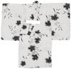 SOUBIEN Yukata Set Modern Gray with Black and Children's 2-Piece (Yukata/Heko Obi), 140cm, White, kdy10042-obs10075