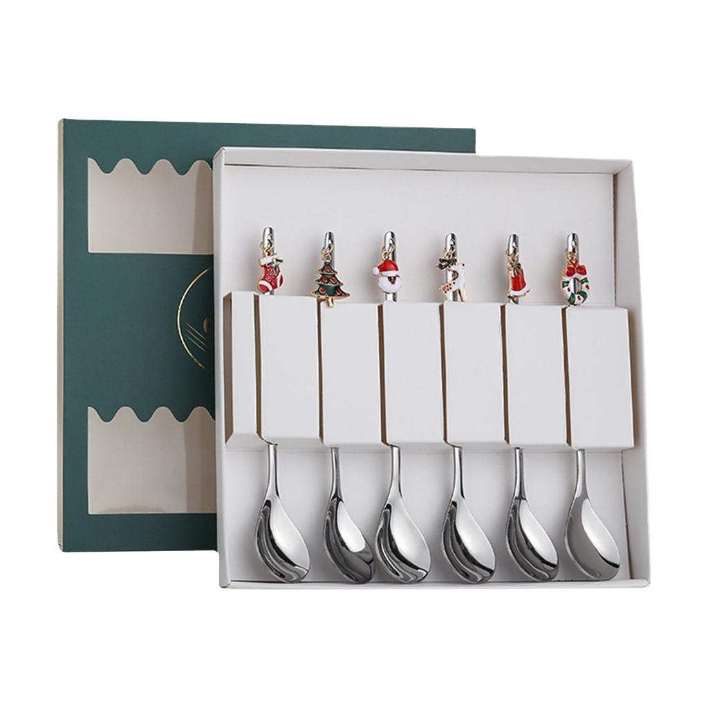 Christmas Themed Cutlery Set Stainless Steel Creative Cartoon Knife Fork Spoon Set Xmas Holiday Creative Gift