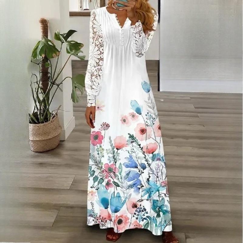 BITCED Vår/sommer Damemote Lange blonderkjoler