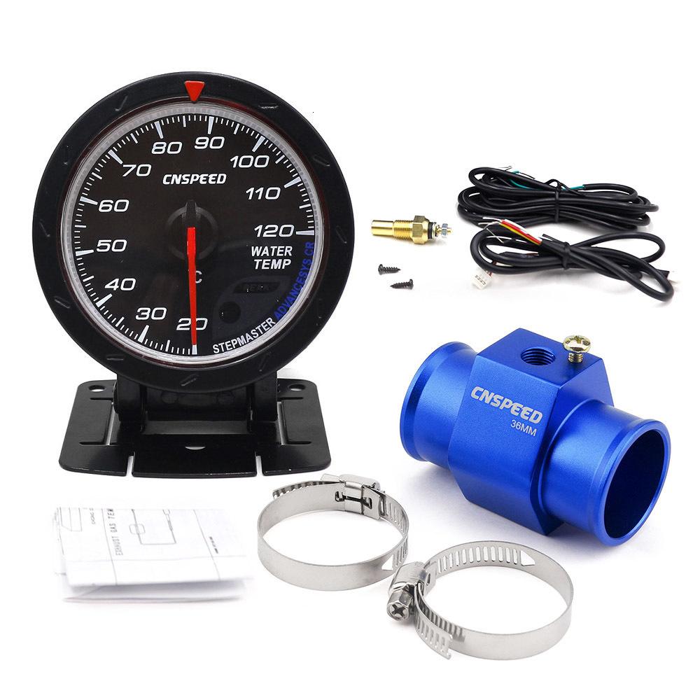 CNSPEED 60mm Water Temperature Gauge 20-120 Celsius with 1 / 8NPT Water Temperature Seal Pipe Sensor Adapter