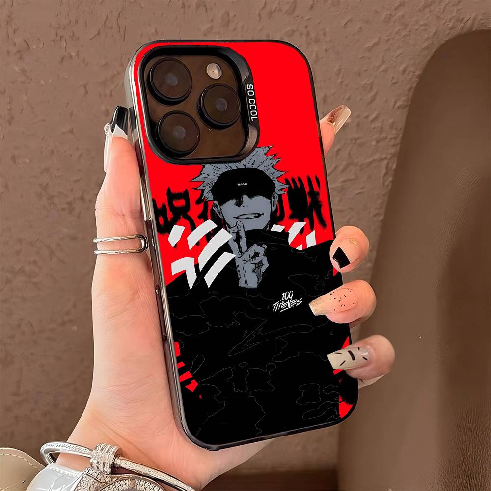 J-jujutsu kaisen  phone case for iPhone 17 17Air 16 15 14 13 12 11 Pro Max Plus Colorful Silver