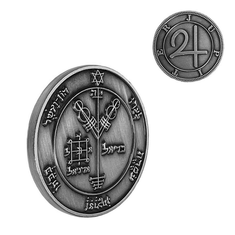 King Solomon Jupiter Amulet Coin - 14 Model Commemorative Alloy Collection for Ritual & Meditation