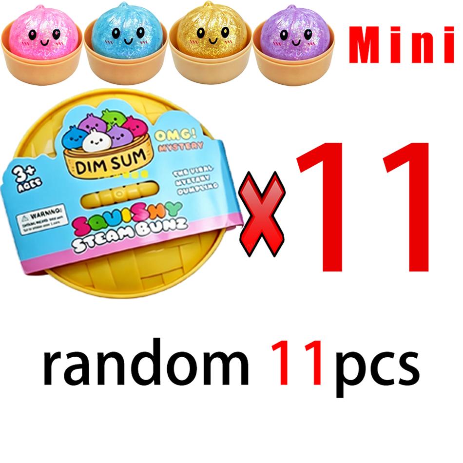 Mini Dumpling Squishies Dumpling Mystery Box Soft Squeeze Sensory Toy for Stress Relief Glitter Random Colors Stretchy Desk Toy