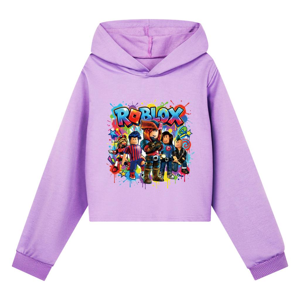 5578 Multi-color Kids Girls Roblox Printed Long Sleeves Hoodies 110cm фиолетовый