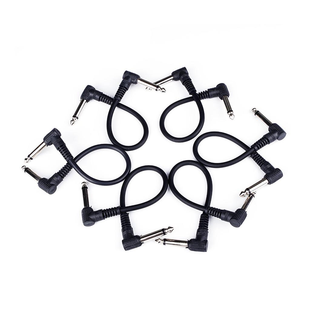 6Pcs Effect Cable Noise Suppression Copper Core Single Channel 6.35mm Guitar Pedal Cord Patch Cable