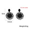 Asymmetric Women's Black Hanging Earrings Hollow Crystal Drop Earrings Rock Geometric Statement Dangle Earrings Aretes