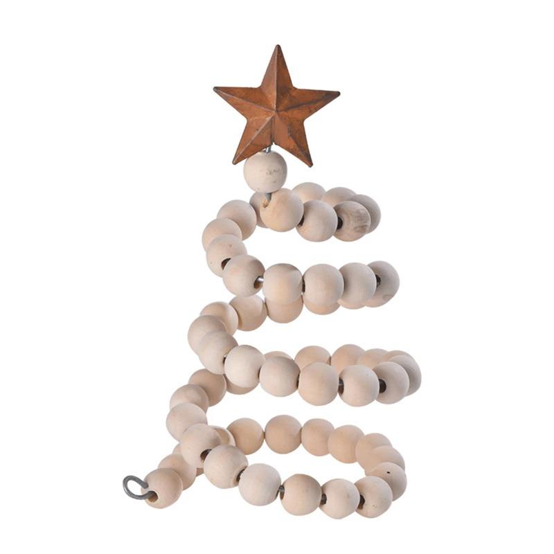 Adjustable and Stretchable Beaded Christmas Tree Model Decoration, with Star Top Decoration, Christmas and New Year Gifts