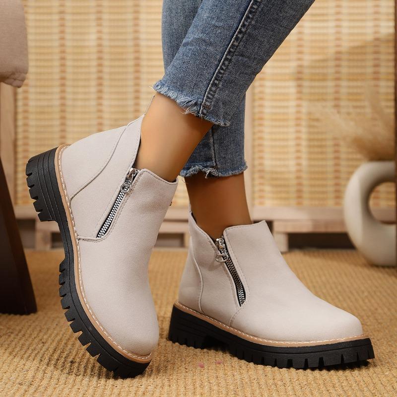2025 New Women Simple and Stylish Boots Plus Size Platform Shoes Women Thick Sole Ankle Boots Fashion Comfortable for Women