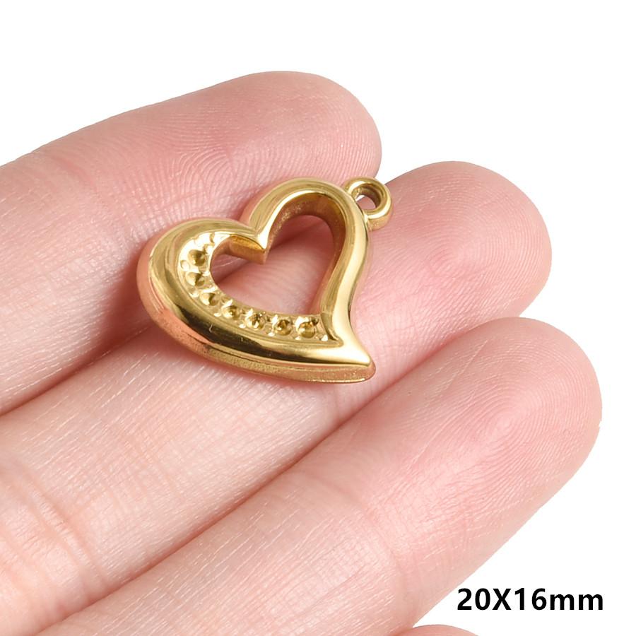 5pcs/Lot Gold Color PVD Stainless Steel Sacred Heart Pendants For Jewelry Making Supplies Sun Love Charm DIY Necklace Bracelets