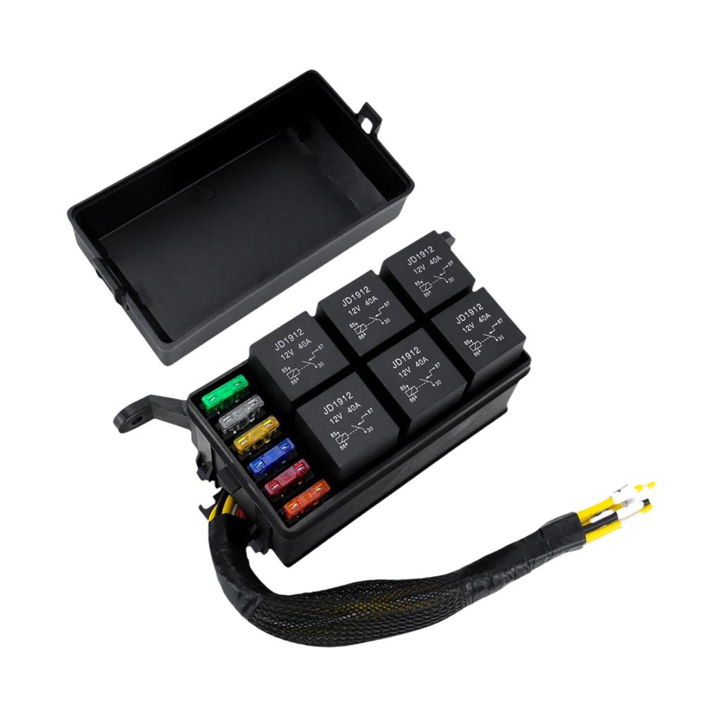 6 Way Relay Fuse Box Component Pre Wired Automotive 12V Relay Box