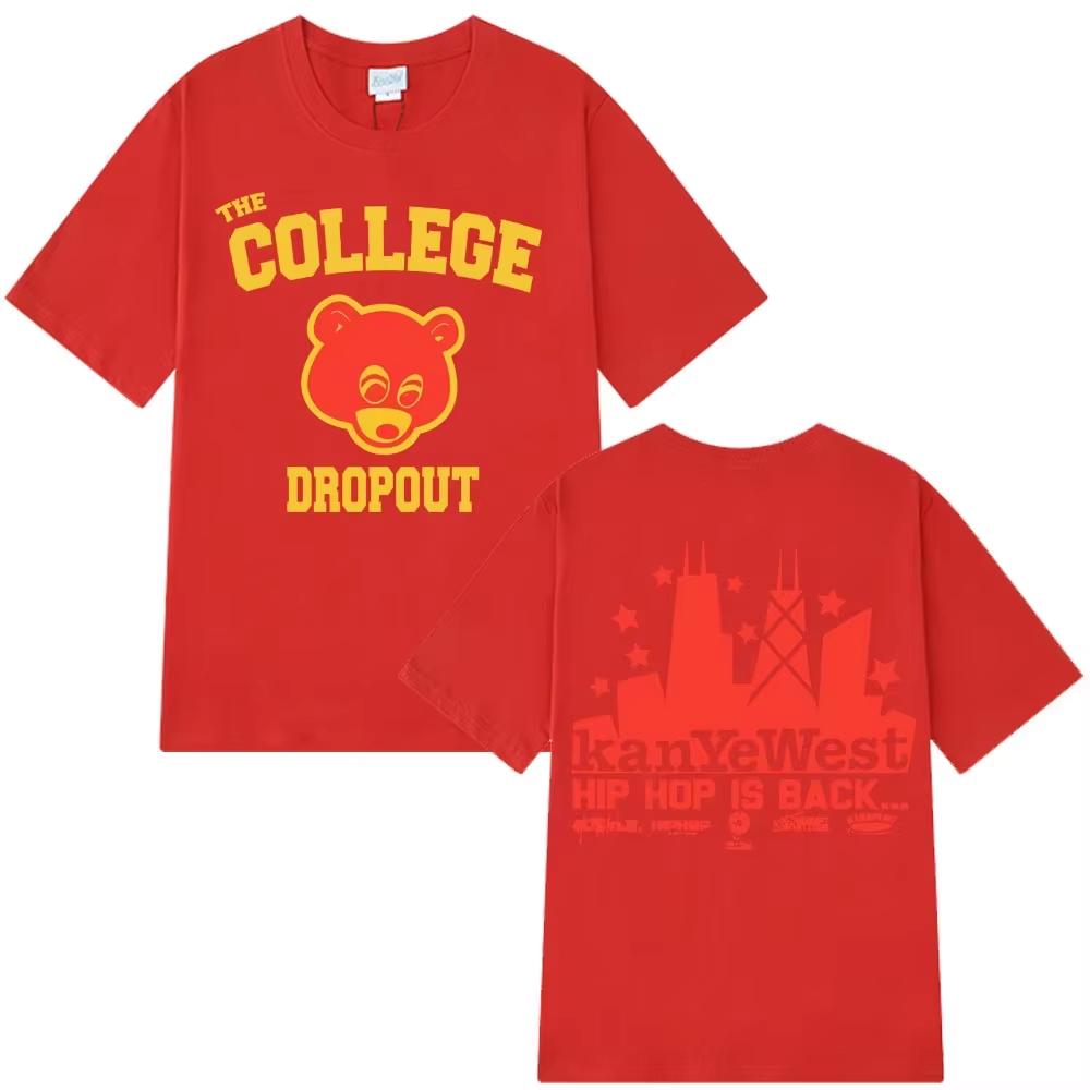 Unisex Kanye West College Dropout Album Harajuku Printed Casual Hip Hop Street Short Sleeve Unisex And Unisex TShirt