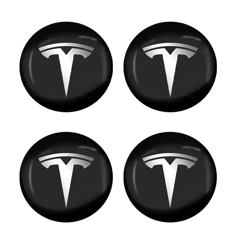 

Car Sticker Tesla 4PCS 56mm Car Wheel Center Hub Emblem Sticker For Tesla Emblem Model S Model X Model 3 Roadster Cybertuck Auto