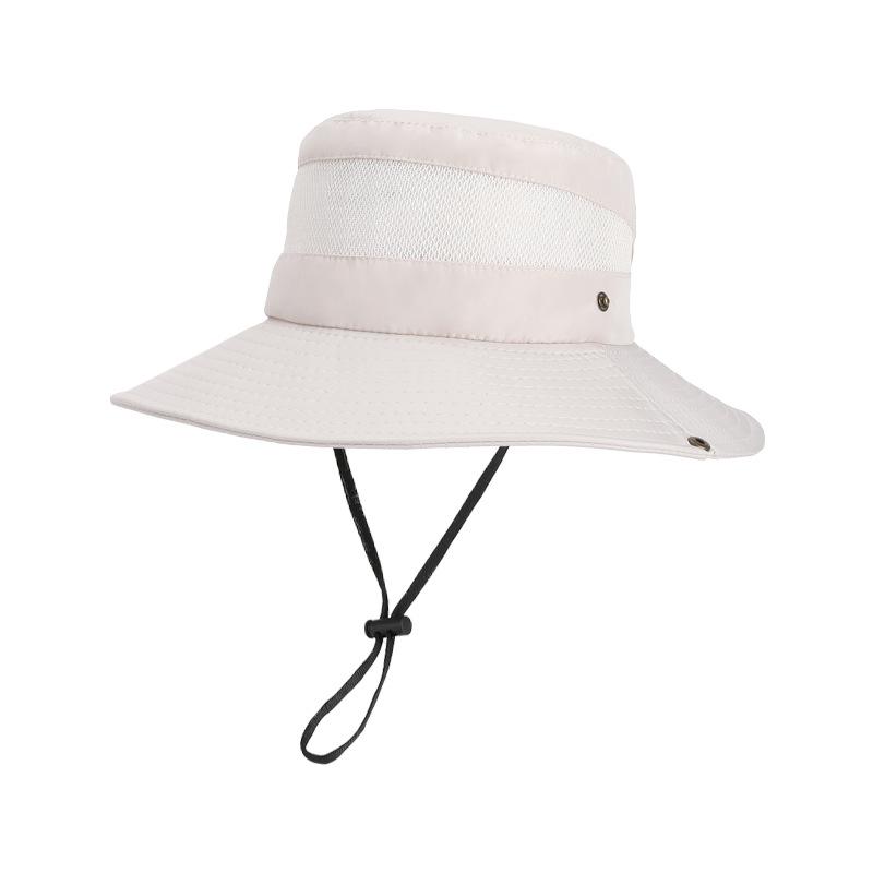 Summer mesh breathable bucket hat men's outdoor mountaineering fishing sun protection hat big brim foldable sun hat children