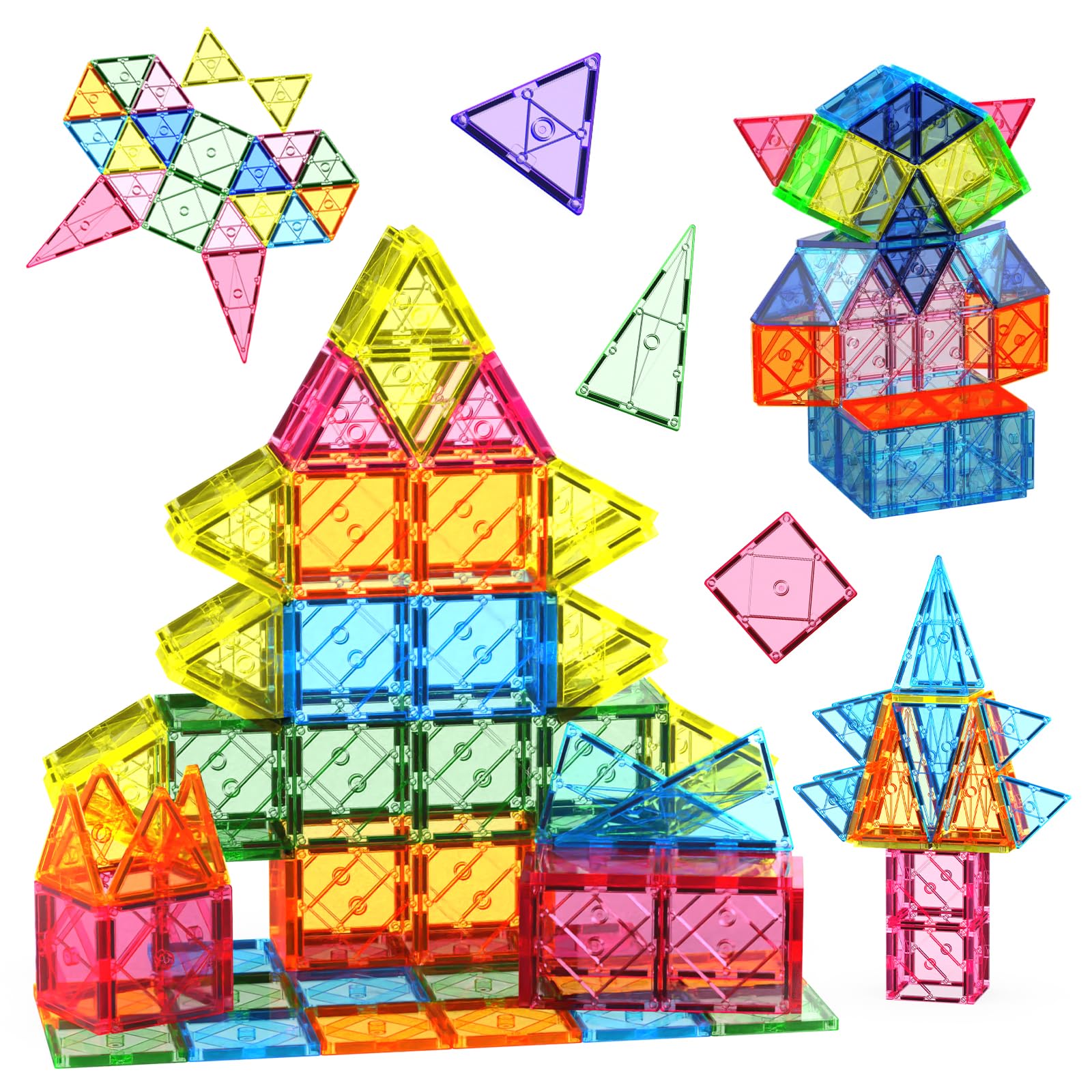 

Magnetic Blocks, 82-Piece Set (66-Piece Set) [Compliant with ST Standards and Food Sanitation Laws], Educational Toy, 3D Puzzle, 48-Piece Set (Large