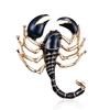 Retro Scorpion Rhinestone Brooch Pin Women Men Crystal Shrimp Spider Animal Insect Lapel Pins Casual Party Scarf Coat Jewelry