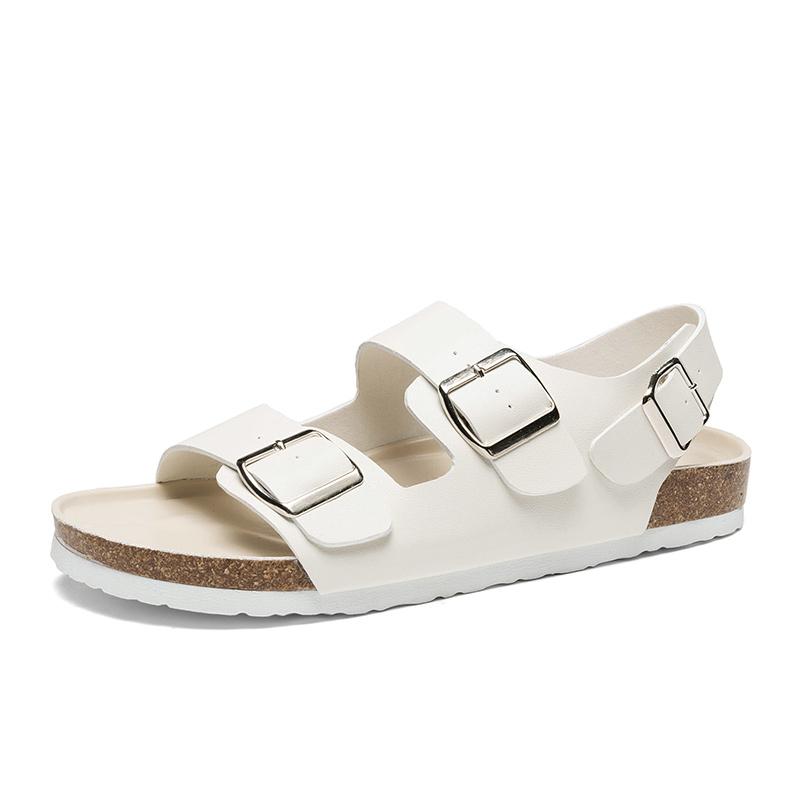 Fashion Italian Brand Minimalist White Men's Soft Sole Sandals Beach Shoes Men's Commuting Work Shoes Summer Hollowed Out Casual Shoes