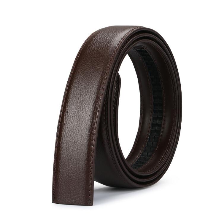 Men's Automatic Buckle Belts No Buckle 3.5cm Belt Body without Buckle High Quality Male PU Leather Strap Jeans Belt Wide