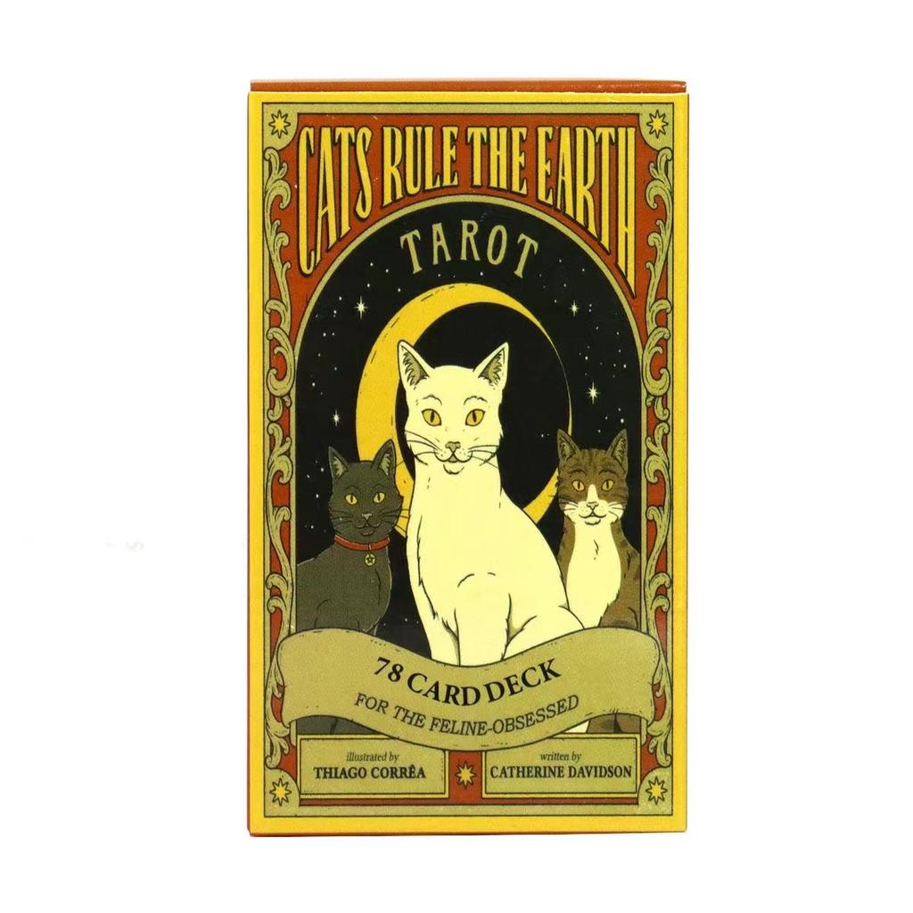 Cats Rule Earth tarotové karty A 78 Oracle English Visions Divination Edition Deck Borad Hraní her