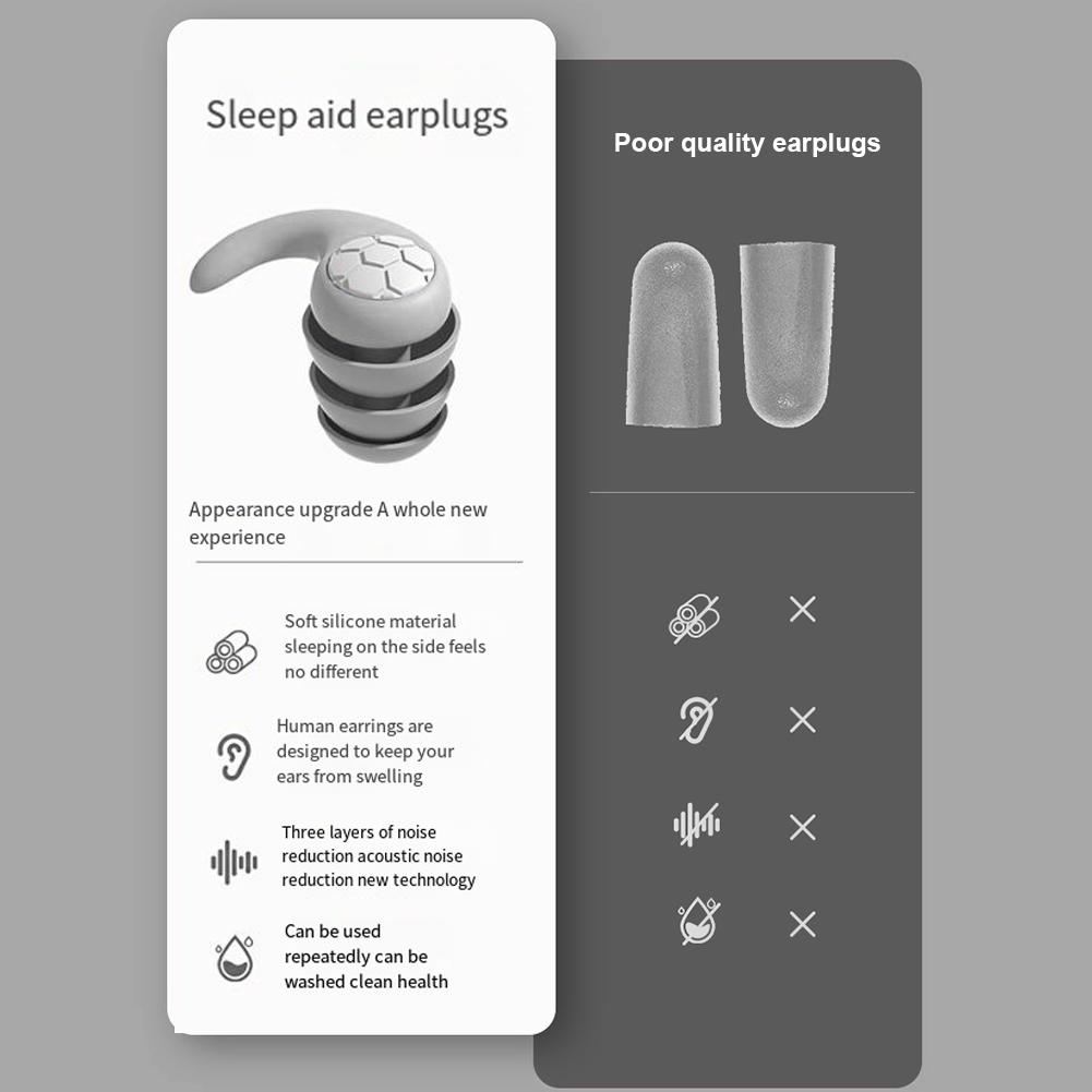 Silicone Sleeping Ear Plugs Sound Insulation Ear Protection Earplugs Washable Soft Diving Ear Plugs for Swimming Showering