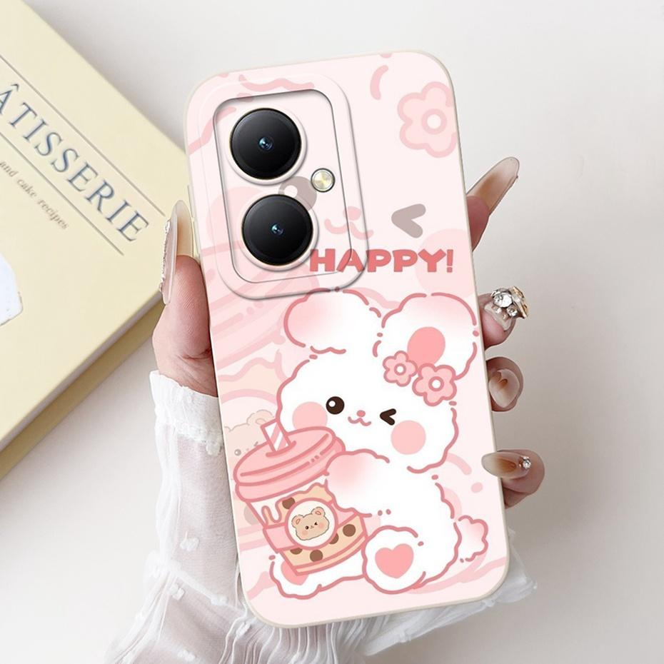 For Vivo Y35+ Y35m+ 5G Lens Protective Phone Case For Vivo Y35Plus Y35M Plus 5G Lovely Pattern Soft Silicone Jelly Cases