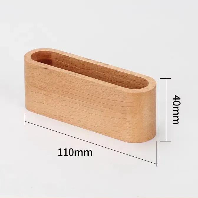 

Wooden Business Card Holder Note Holder Display Rack Card Holder Office Supplies Stationery Desktop Accessories Storage Box бежевый