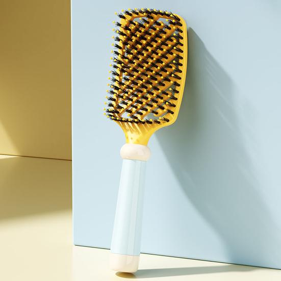 Curved Vented Hair Detangling Brush, Scalp Massage Paddle Brush for Wet Dry Hair, Scalp Massage Blow Drying Hair Detangler Brush