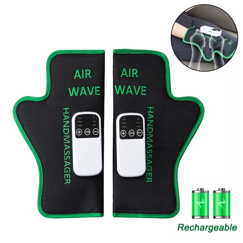 Air Compression Circulation Hand Massage Pneumatic Glove Device With Hot Compress Function Relieve Arthritis Relax Hand Muscle