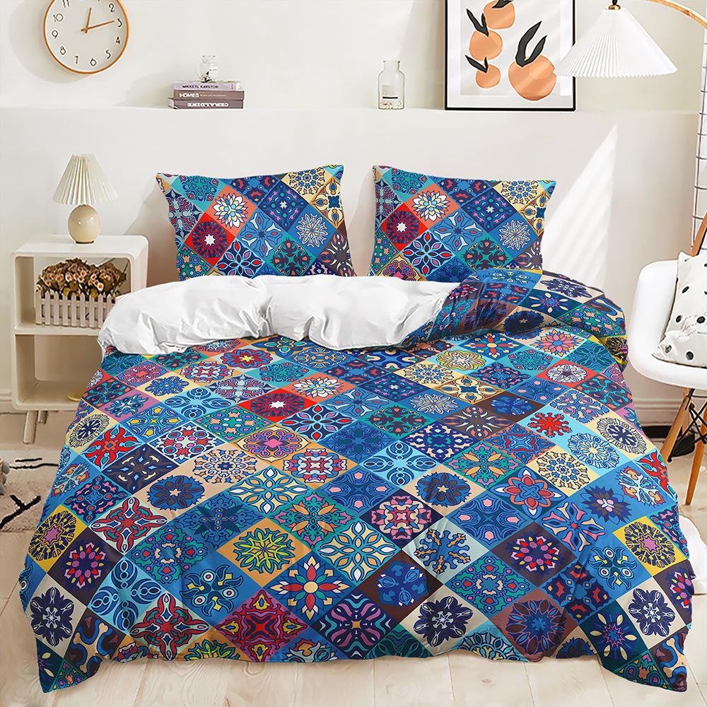Three-piece Quilt Cover Ethnic Style Retro Kit Bohemian Boho Style Bedding