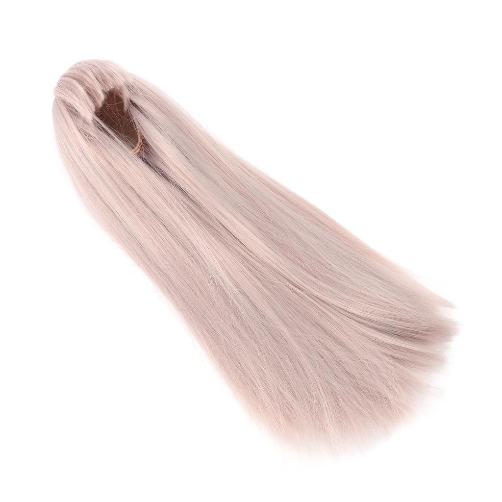 Doll Long Straight Wig with Bangs Realistic 1 4 Straight Bang Doll Wigs Synthetic Hair for 18.5‑21cm Head Circumference
