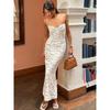 Women's Summer Sexy Lace Splicing Strap Halter Long Slim Suspender Dress Women