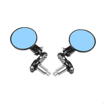 Universal Folding Bar End Side Mirrors Mirror 6.6cm 7/8" Handlebar Replacement 1 Pair for