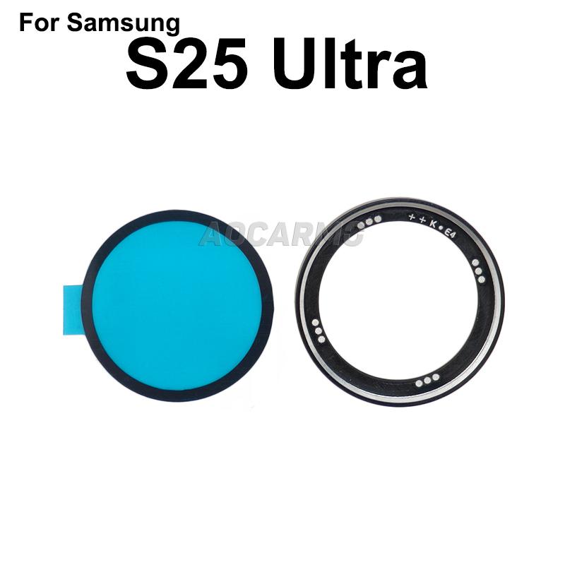 Aocarmo For Samsung Galaxy S25 Ultra SM-S938U/F/0/B S25U Rear Back Camera Lens Ring Metal Frame With Adhesive