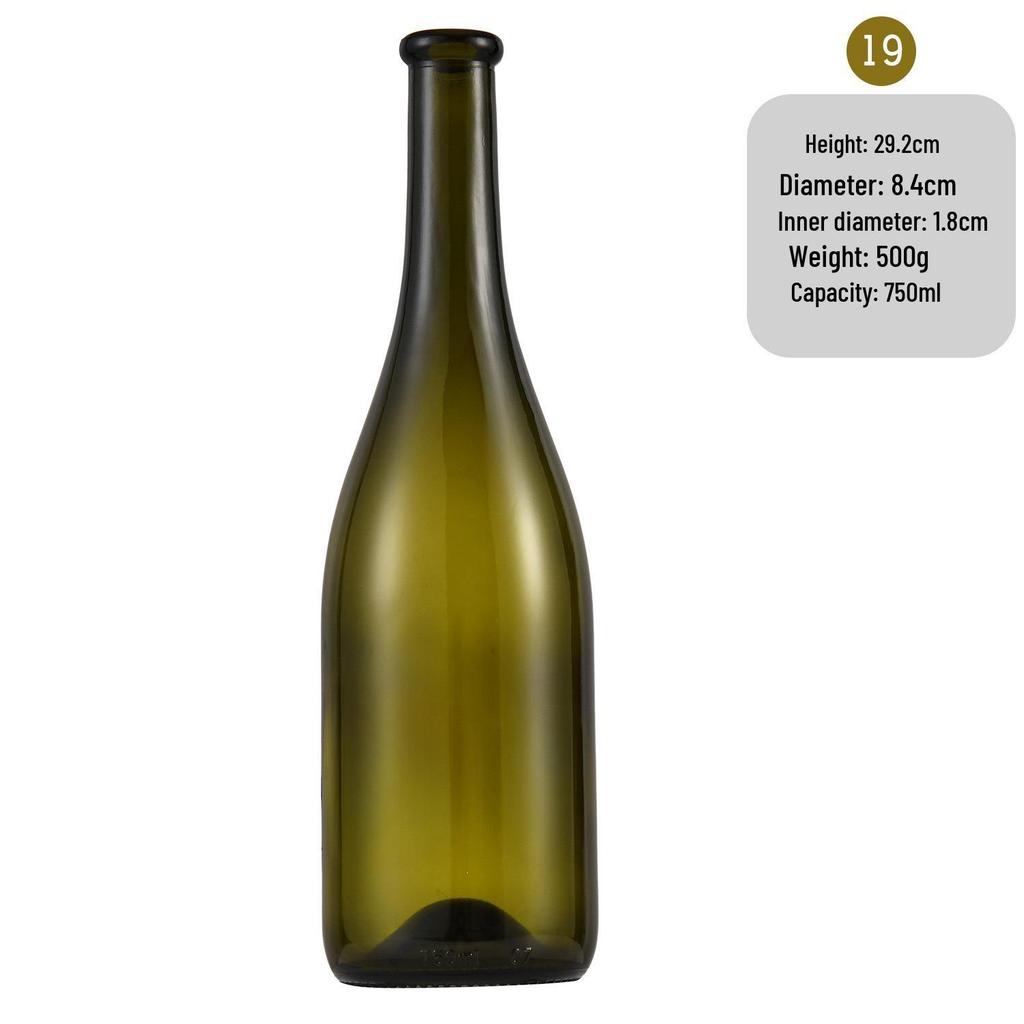 In-Stock Burgundy Green Glass Wine Bottle - Ideal for Red Wine, Liquor, Home Brewing, and Fruit Wine Storage