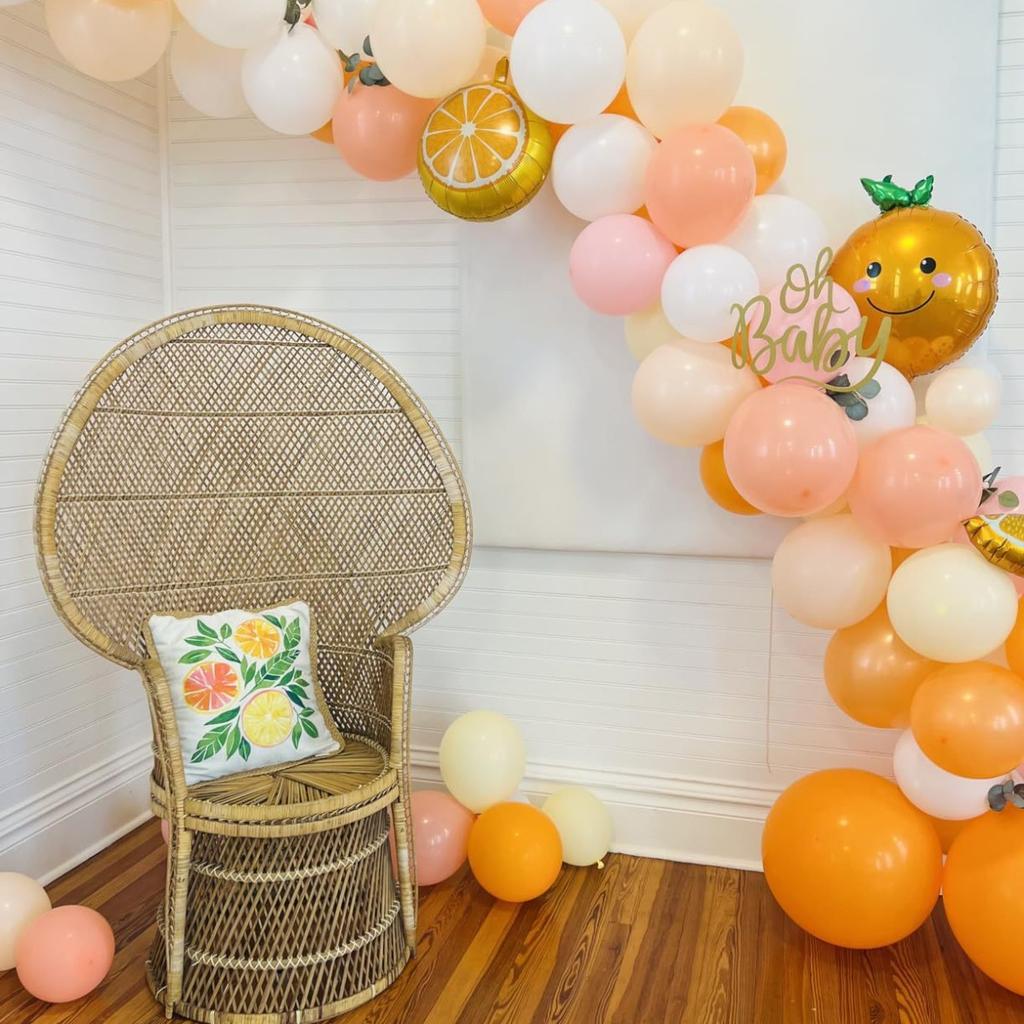 Orange Balloon Chain Set Wedding Wall Decoration Background Arrangement Balloon Styling Ball Birthday Package