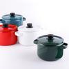Fuji Enamel Deep Casserole, 22cm, Solid White, Induction Compatible, SD22DW.CW