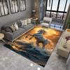 Golden Horse Printing Large Area Rug Non-Slip Wear-resistant Carpet for Living Room Bedroom Soft Floor Mat Home Decor Fashion