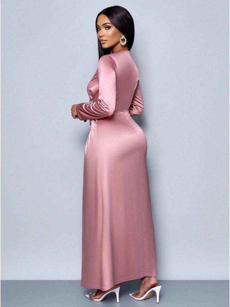 2025 Elegant Solid Color Satin Evening Gown