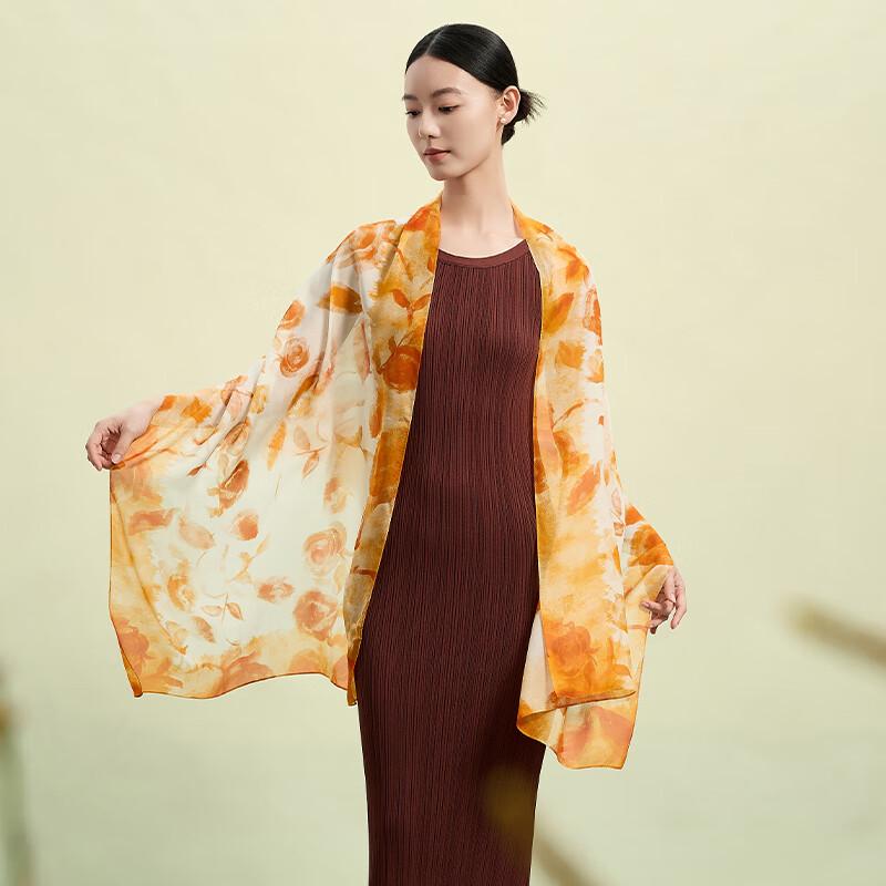 Forbidden City Culture Floral Mulberry Silk Scarf