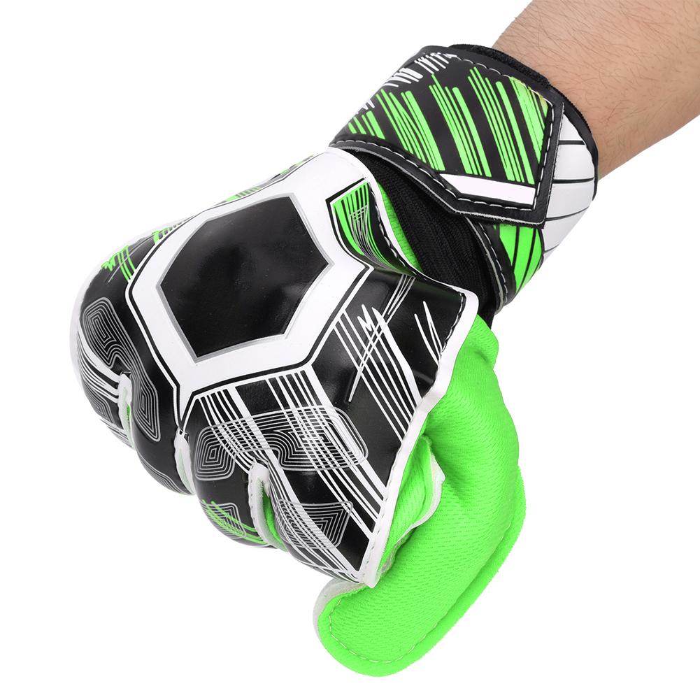 Erwachsene Kinder Profi Fußball Torwart Torwart Verdicken PU Handschuhe SchützerGrün 6#