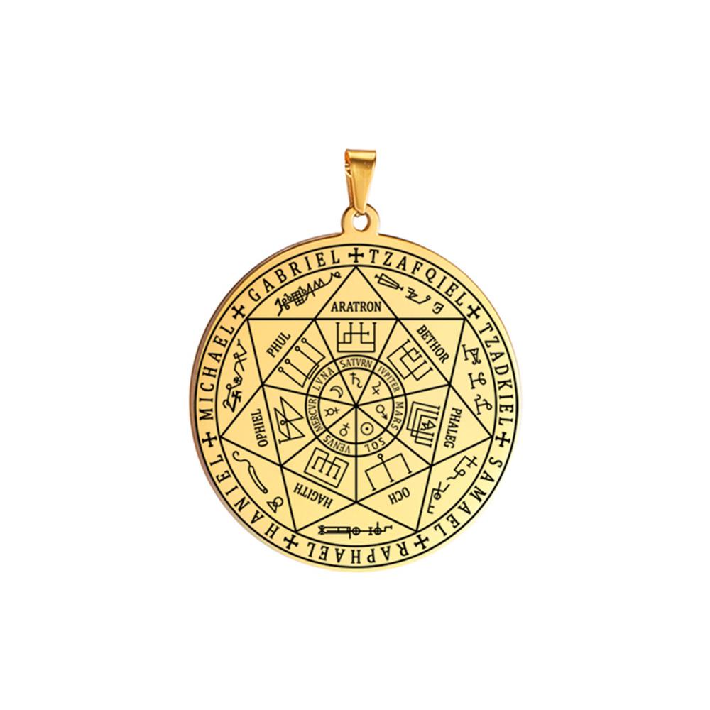 Dawapara Seven Archangels Sigil Charm DIY Accessories Pendant for Necklace Archangels Sigil Pendants Magic Amulet Protection