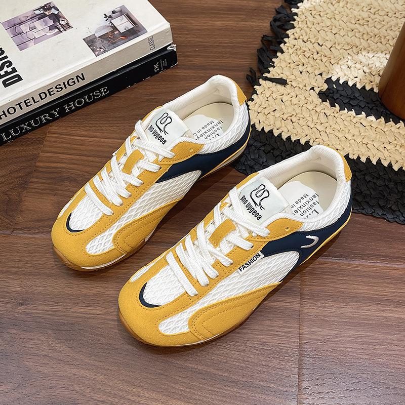 Mesh breathable color matching casual sports shoes new flat women's versatile board shoes trendy shoes