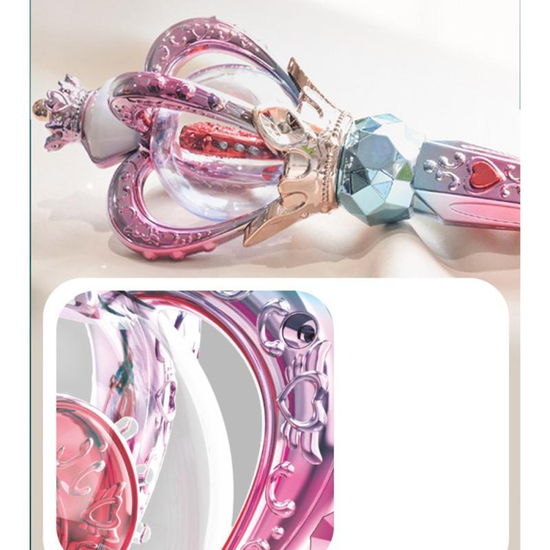 LED svítící koruna hůlka hračka, s rukojetí z křišťálové koule elektrická svítící hudba rotující blikající