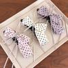 Versatile Polka Dot Bow Hair Clip Sweet Sweet Hair Accessories Ribbon Banana Clip  Women Girls