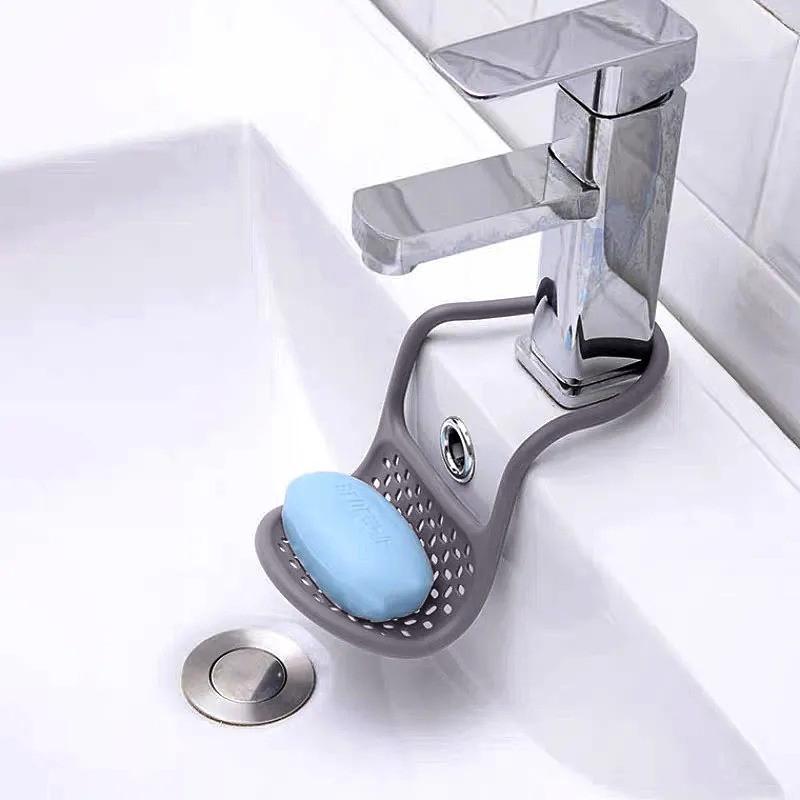 Flexible Sink Hanging Basket Drain Basket Kitchen Sink Organizer Adjustable Hanging Drain Basket for Kitchen Sink Accessories One Size