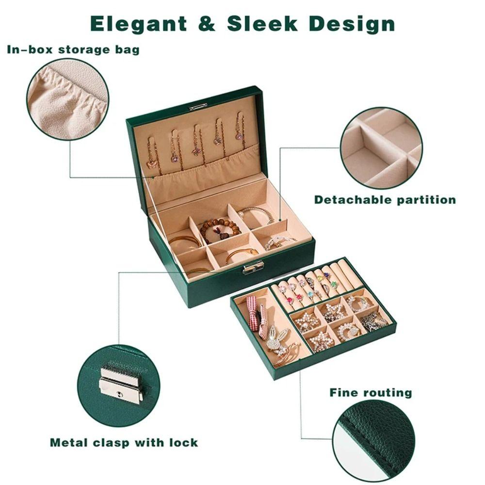 Jewelry Display Double Layer Jewelry Box Ornaments Case Storage Fashion Accessories Gift For Women