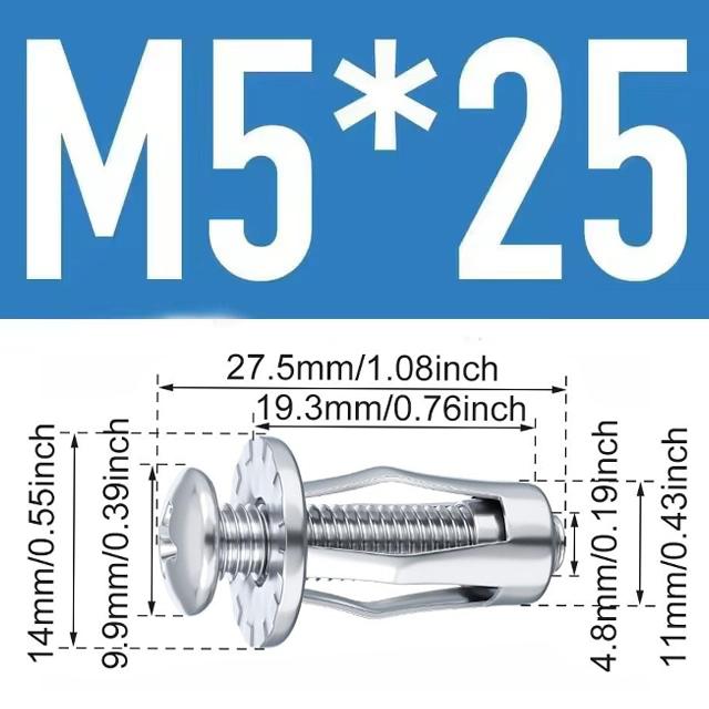 30pcs M4M5M6Jack Nuts Screw Petal Screw Anchors Petal Expansion Plugs for Curtain Expansion Clamp Petal Rivet Lock Jack Nut Bolt
